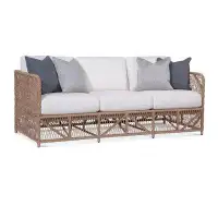 Braxton Culler Chelsea 81" Wide Outdoor Wicker Patio Sofa with Cushion