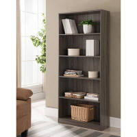 Ebern Designs Modern Contemporary Home Office Utility 3 Tier Bookshelf Case Cabinet Display WHITE OAK Finish
