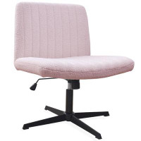 Ebern Designs Unique Armless Swivel Office Chair: Viral Criss Cross Design For Comfortable Sitting, Ideal For Home Offic
