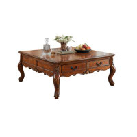 LORENZO Square vintage carved living room coffee table