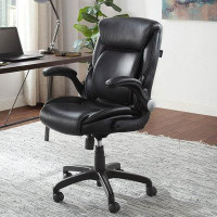 Serta Serta Air Lumbar Bonded Leather Manager Office Chair, Black