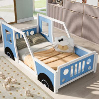 Harriet Bee Classic Car-Shaped Platform Bed With Wheels