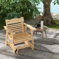 Millwood Pines Chaise berçante d'extérieur en bois de sapin 1 pièce Millwood Pines