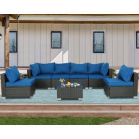 Ebern Designs 7 Pieces Patio Furniture Set With Cushions