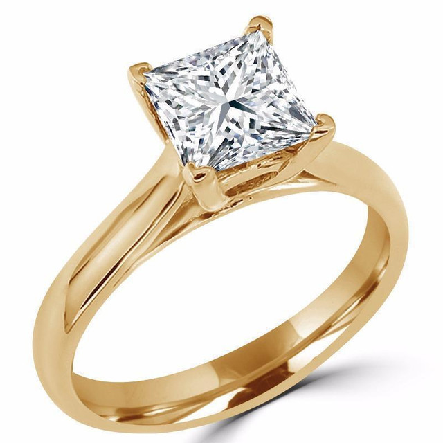 SOLITAIRE PRINCESS CUT DIAMOND ENGAGEMENT RING 1.25 CARAT / BAGUE DE FIANCAILLES DIAMANT SOLITAIRE PRINCESSE 1.25 CT in Jewellery & Watches in Ottawa / Gatineau Area