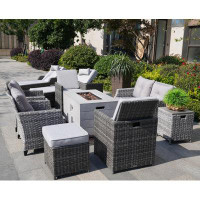 Red Barrel Studio 12 Piece Rattan Complete Patio Set with Cuhions