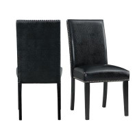 Picket House Furnishings Picket House Furnishings Pia Faux Leather Side Chair Set In Black