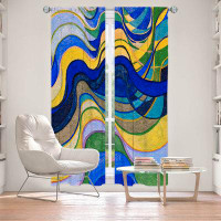 East Urban Home Lined Window Curtains 2-panel Set for Window by Lorien Suarez - Water Series 7