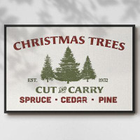 The Holiday Aisle® Christmas Farm Sign I-Framed Gallery Wrapped Canvas