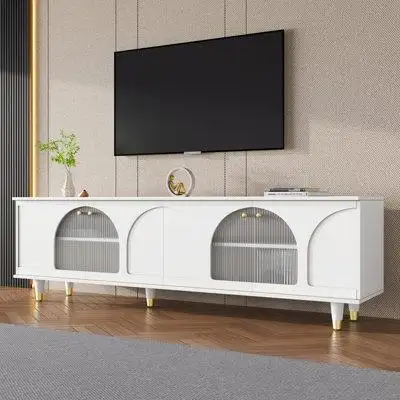 Mercer41 TV Stand with Arch Cabinets for TVs Up to 78''