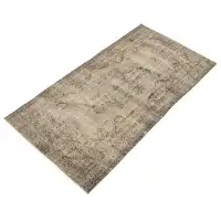 Isabelline One-of-a-Kind Hand-Knotted 1980S 4'10" X 8'10" Wool Area Rug in Dark Brown, Grey