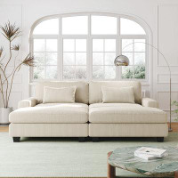 Latitude Run® Square Arm Sofa with Removable Back Cushions and 2 pillows