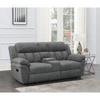 Hokku Designs Bahrain Upholstered Motion Loveseat with Console Charcoal