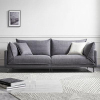 MABOLUS 94.49" blue grey Cotton and linen Modular Sofa  Sofa cushion couch