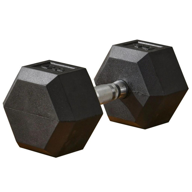 40LBS RUBBER DUMBBELLS WEIGHT DUMBBELL HAND WEIGHT BARBELL FOR BODY FITNESS TRAINING FOR HOME OFFICE GYM, BLACK in Exercise Equipment
