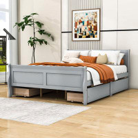 Red Barrel Studio Wood 4 Drawers Platform Bed with Streamlined Headboard & Footboard,