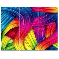 Made in Canada - Design Art 3D Rainbow Art - 3 Piece Graphic Art on Wrapped Canvas Set