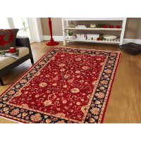 Isabelline One-of-a-Kind Baccio Hand-Knotted 1990S 6'2" X 9'0" Wool Area Rug in Red