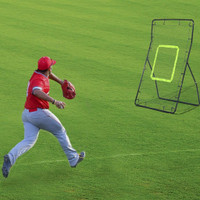 MULTI-USE PITCHBACK REBOUNDER NET SPORTS THROWING, PITCHING AND FIELDING TRAINER SCREEN TARGET NETTING W/ ADJUSTABLE ANG