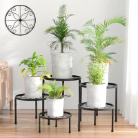 Red Barrel Studio 5-Pack Decent Metal Plant Stands, Heavy Duty Flower Pot Stands For Multiple Plant, Anti-Rust Iron Plan