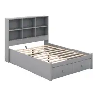Red Barrel Studio Full Size Platform Bed With Storage Headboard, Charging Station And 2 Drawers