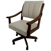 Red Barrel Studio Casa Caster Solid Wood Dining Chair - Northwest Elk - Antigue White