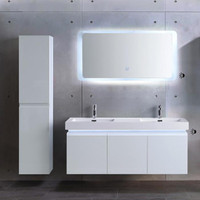 3 Piece 54 Inch Wall Mount Vanity Set with Linen Cabinet and LED Mirror ( Faucet Not included but are Available )