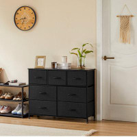 Ebern Designs 7 Storage Spaces, Assembled Wardrobe Lockers, Bedroom Furniture Lockers,black
