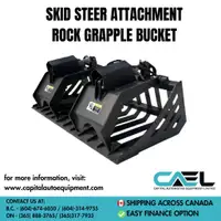Brand new High Quality Skid Steer Attachment 72 Rock Skeleton Grapple bucket - Universal! We offer Finance, Call now!