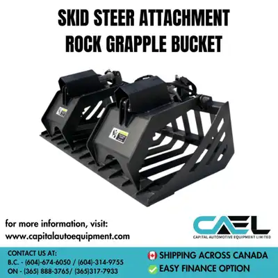 Brand new High Quality Skid Steer Attachment 72 Rock Skeleton Grapple bucket - Universal! We offer Finance, Call now!