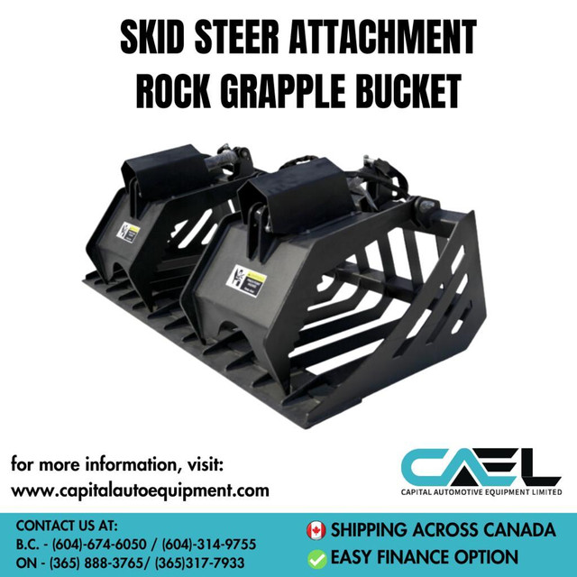 Brand new High Quality Skid Steer Attachment 72 Rock Skeleton Grapple bucket - Universal! We offer Finance, Call now! in Heavy Equipment Parts & Accessories