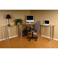 RTA Home And Office Corner Computer Desk with 2 42" Modular Extensions