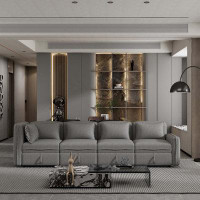 Latitude Run® 122.8" Convertible Modular Minimalist Sofa