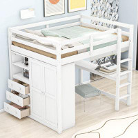 Harriet Bee Ilvars Full 3 Drawer Loft Bed with Built-in-Desk by Harriet Bee