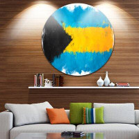 Made in Canada - Design Art 'Bahamas Flag Illustration' Oil Painting Print on Metal