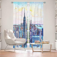 East Urban Home Lined Window Curtains 2-panel Set for Window Size by Markus - NYC Manhattan Skyline