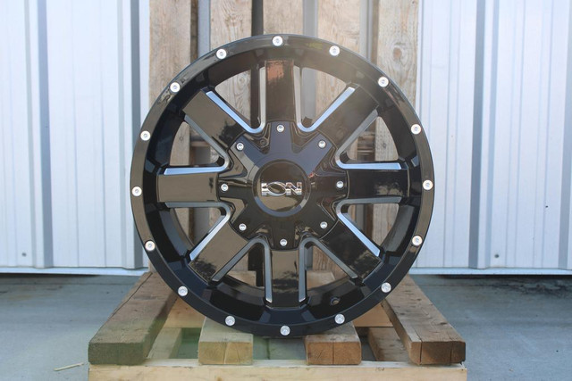 18x9 Ion 141 Satin Black Or Black And Milled Wheels 6x135 / 6x139.7 / 8x180 in Tires & Rims in Alberta - Image 3