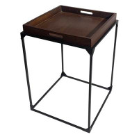 17 Stories Didmantas Solid Wood Tray Top End Table