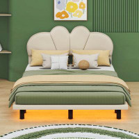 Ivy Bronx Audraya Queen Size Upholstery LED Floating Bed