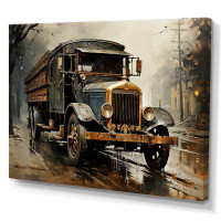 Design Art Brown 1930S Delivery Truck II - Truck Canvas Wall Art