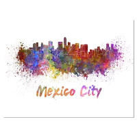 Design Art Mexico City Skyline Cityscape - Painting Print on Canvas