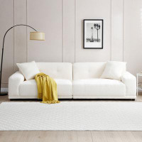 Latitude Run® 110.23" Teddy Fleece Upholstered Sofa