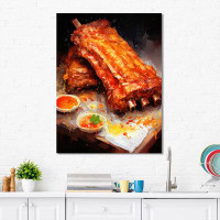 Latitude Run® Food Bbq Ribs I - Food & Beverage Canvas Art Print