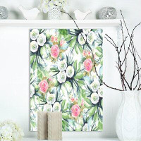 Made in Canada - East Urban Home Floral 'Wedding Flowers in White and Yellow Roses' Print on Wrapped Canvas