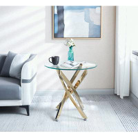 Mercer41 Square End Table with 1 Drawer Adorned with Embossed Patterns