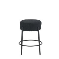 Ebern Designs 24" Tall, Round Bar Stools, Set Of 2 - Contemporary Upholstered Dining Stools