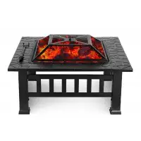 Darby Home Co Chattooga 18.11'' H x 31.89'' W Iron Wood Burning Outdoor Fire Pit with Lid