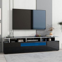 Ivy Bronx Modern TV Stand With Doors And LED Lights For Tvs Up To 80"