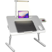 Ivy Bronx Lap Desk For Laptop, Portable Bed Table Desk, Laptop Desk With LED Light And Drawer, Adjustable Laptop Stand F
