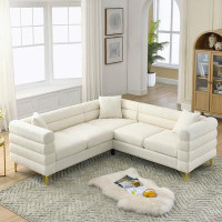 Mercer41 Oversized Corner Sofa Covers, L-Shaped Sectional Couch with 3 Cushions for Living Room